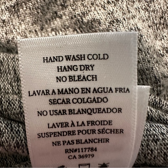 Rails Leigh Oversized Dropped Shoulder Top Sweater Women's Small Gray Velvet Tie - Picture 11 of 11